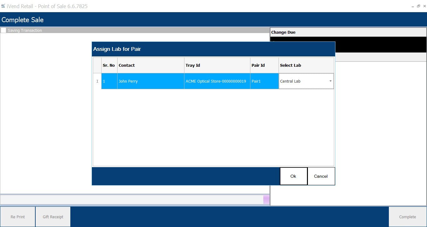 Assign Eye Glass Order to Production